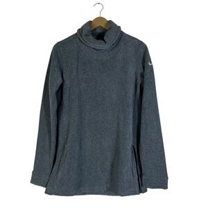 Nike Dri-FIT Pullover Womens S Gray Funnel Neck Fleece Athleisure Minimalist